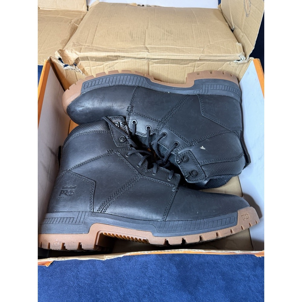 Timberland Pro Boots Montauk 6" Soft Toe TB0A66DQEMW Solid Black Size 12 M Mens